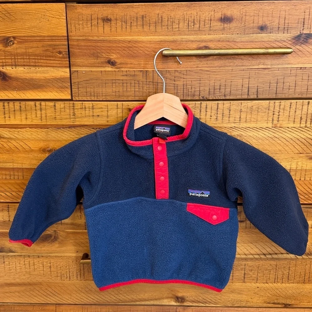 Patagonia Navy and Red Fleece Set